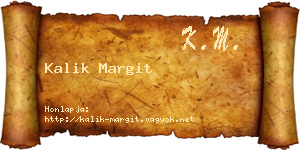 Kalik Margit névjegykártya